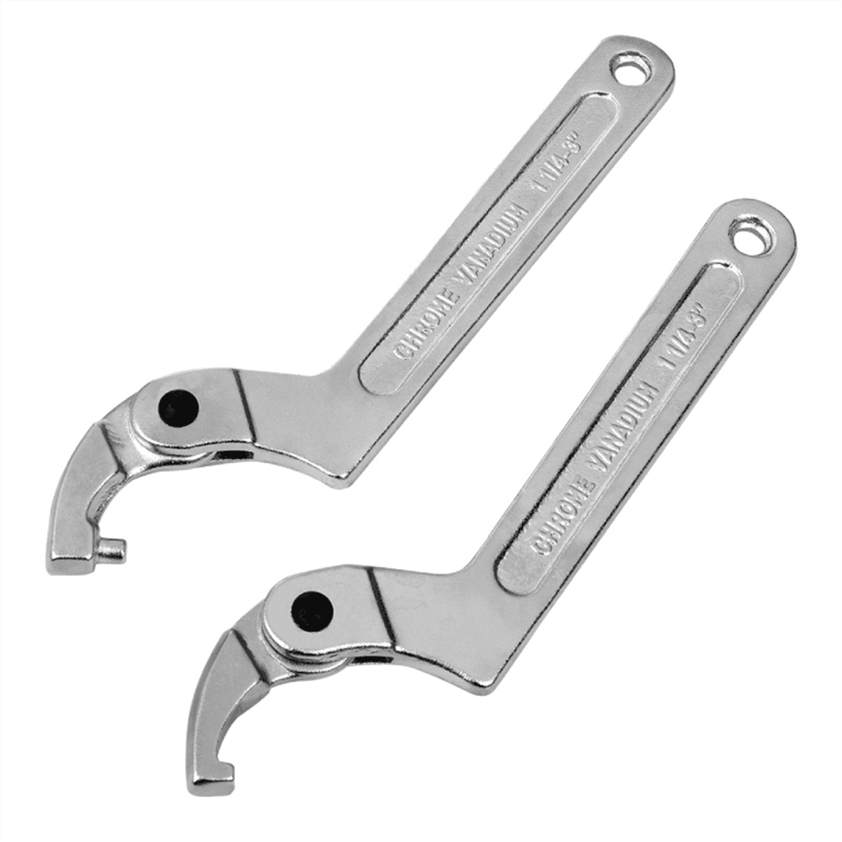 Crescent Wrench Set Adjustable C-Pin Wrench Hook Wrench for Tightening and Locking of Vehicle Mechanical Square Heads