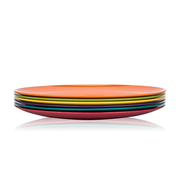 KX-Ware 10.5 inch Melamine Dinner Plates, Set of 6 Multicolor