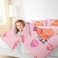 thumbnail image 4 of Homewish Western Boho Sun Full Size Comforter Sets, Girly Pink Cartoon Bedding Comforter Set, Angel Wings Love Heart Reversible Bedding Sets, Lightweight Room Decor, 3 Pieces, 4 of 8