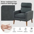 thumbnail image 5 of Costway Set of 2 Accent Arm Chairs Modern Lint Fabric Sofa Chair with Solid Wood Legs, 5 of 9