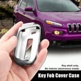 thumbnail image 2 of TPU Key Fob Cover Case for Jeep Grand Cherokee 14-21 Key Fob Shell Protector Keyless Remote for Smart Key Holder Silver Tone, 2 of 6