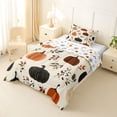 thumbnail image 2 of Manfei Kawaii Pumpkin Flowers Twin Comforter Sets 2pcs, Halloween Vintage Botanical Bedding Set, Orange Black Beige,Reversible,1 Comforter and 1 Pillowcase, 2 of 6