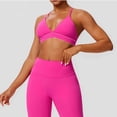 thumbnail image 5 of EaskTriop Women's V Neck Strappy Sports Bras - Wireless Padded Yoga Top Seamless Deep V Neck Bralette Workout Tank Tops for Women, 5 of 6