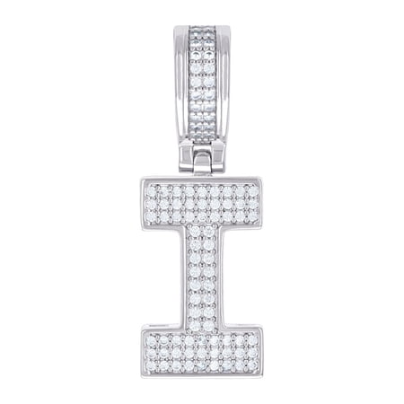 925 Sterling Silver Unisex 0.50ct Moissanite Letter Name Personalized Monogram Initial Alphabet I Charm Pendant Necklace