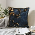 thumbnail image 6 of Fotbe Elegant Gold Scrollwork Pattern Velvet Decorative Throw Pillow Covers with Elegant Piping, Soft Plush Cushion Cover for Sofa, Bed, Car, Office-16"x16", 6 of 8