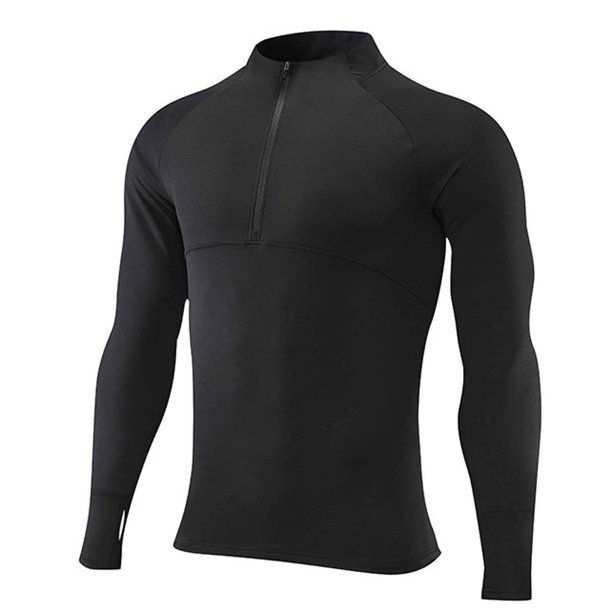 Blusa y camisa de manga larga con cuello alto para hombre, informal, de color liso, de poliéster.