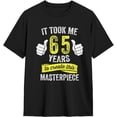 thumbnail image 2 of Camisetas de algodón para hombre, divertidas, de broma, para el 65.º cumpleaños, informales, básicas, de cuello redondo y manga corta., 2 of 6