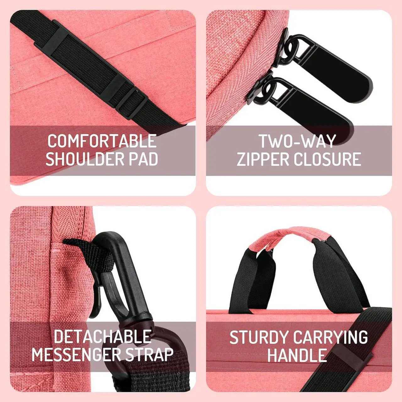 14-15 Inch Laptop Shoulder Messenger Bag Carrying Case Briefcase Slim Protective Computer Sleeve with Handle Strap Pocket for MacBook Acer ASUS HP Surface Dell Chromebook