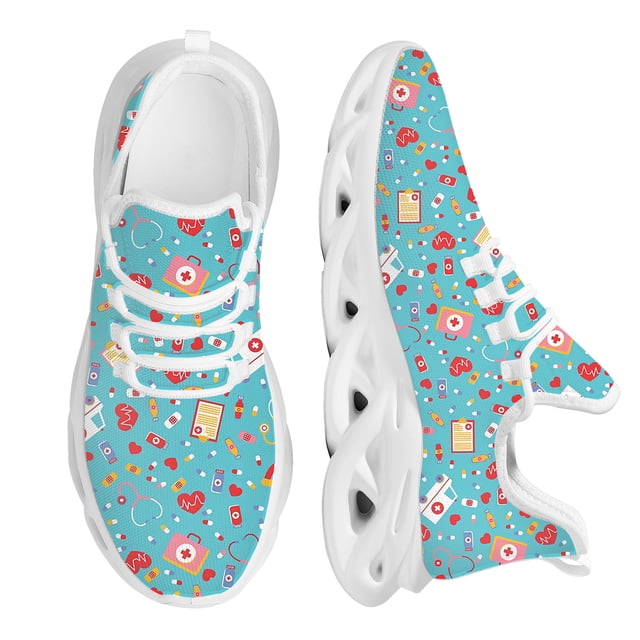Zapatos deportivos para mujer, zapatillas de plataforma, zapatos cómodos de enfermera, diseño médico de emergencia, zapatos para caminar para mujer