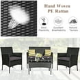 thumbnail image 4 of Gymax 4PCS Rattan Furniture Set Cushioned Sofa Coffee Table Backyard Porch Patio Grey, 4 of 6