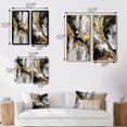 thumbnail image 4 of Designart "River of Joy Abstract in Gold, Black, and White I" Abstract Painting Framed Wall Art Set Of 2 - Modern Gold Gallery Wall Frame Set For Home Decor, 4 of 6