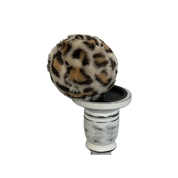Festive Furry Delight: 4.5-Inch Christmas Fuzzy Animal Print Ornament Ball-(133099)