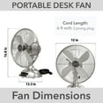 thumbnail image 4 of HUNTER - 97315 - Classic D12 Portable Desk Fan 12 in 3 speeds, 4 of 8