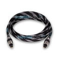 thumbnail image 3 of Cable de fibra óptica de audio Digital Toslink SPDIF SatelliteSale, cordón negro / plata de nylon (15 pies) SatelliteSale Cable de audio óptico, 3 of 7