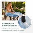 thumbnail image 4 of Round Outdoor Tablecloth with Umbrella Hole and Zipper, Abstract Blue Tablecloth with Elastic Waterproof, Modern Simple Painting Art Patio Table Covers for 31" - 35" Picnic Pool Tables, 4 of 9