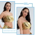 thumbnail image 6 of Girls Womens Sparkly Sequins Crop Top,Glitter Strapless Tube Top Stretch Bandeau Tops for Party Costumes Clubwear, 6 of 9