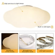 Arturesthome Modern White Cloud Flush Mount Ceiling Light Hanging Lights Fixture Chandelier Kids Room Bedroom Lamp Pendant Lighting for Children Living Room