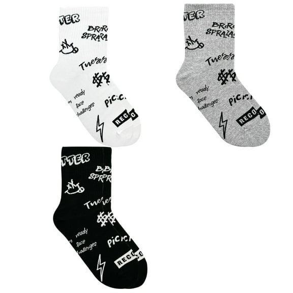Women's Crew Mono Graphic Socks 3pairs Set