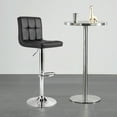 thumbnail image 4 of Costway Adjustable Armless Bar Stool Swivel Kitchen Counter Bar Chair PU Leather Black, 4 of 9
