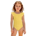 thumbnail image 3 of Abcomgle Toddler Girl Swimsuit 4t Solid One Piece Little Girls Swimsuit Ruffled Stretchy Girls Bathing Suit, 3 of 7
