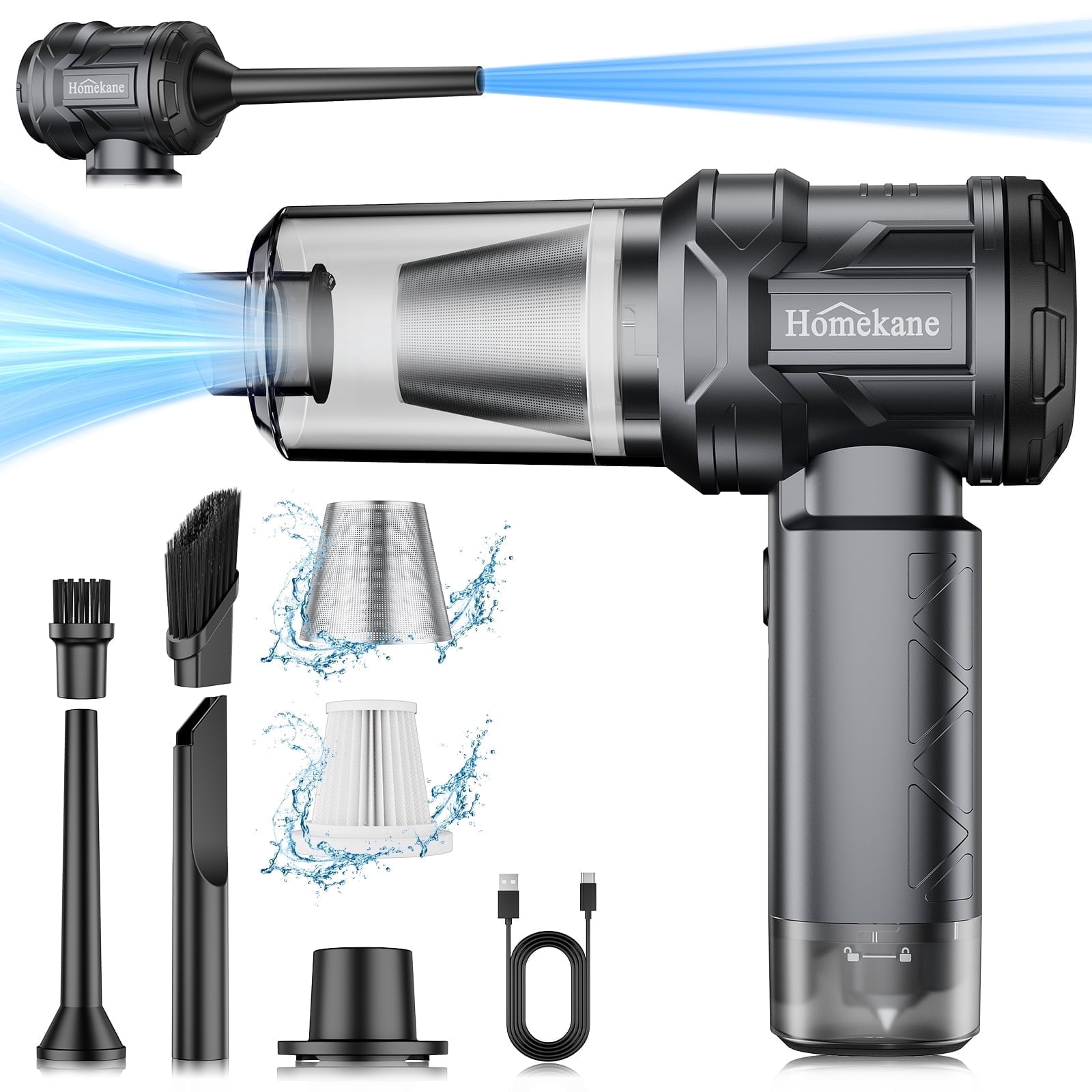 Dirt Devil, Hand Vacuum, Wet-Dry, Blue, Cordless, Lithium Battery