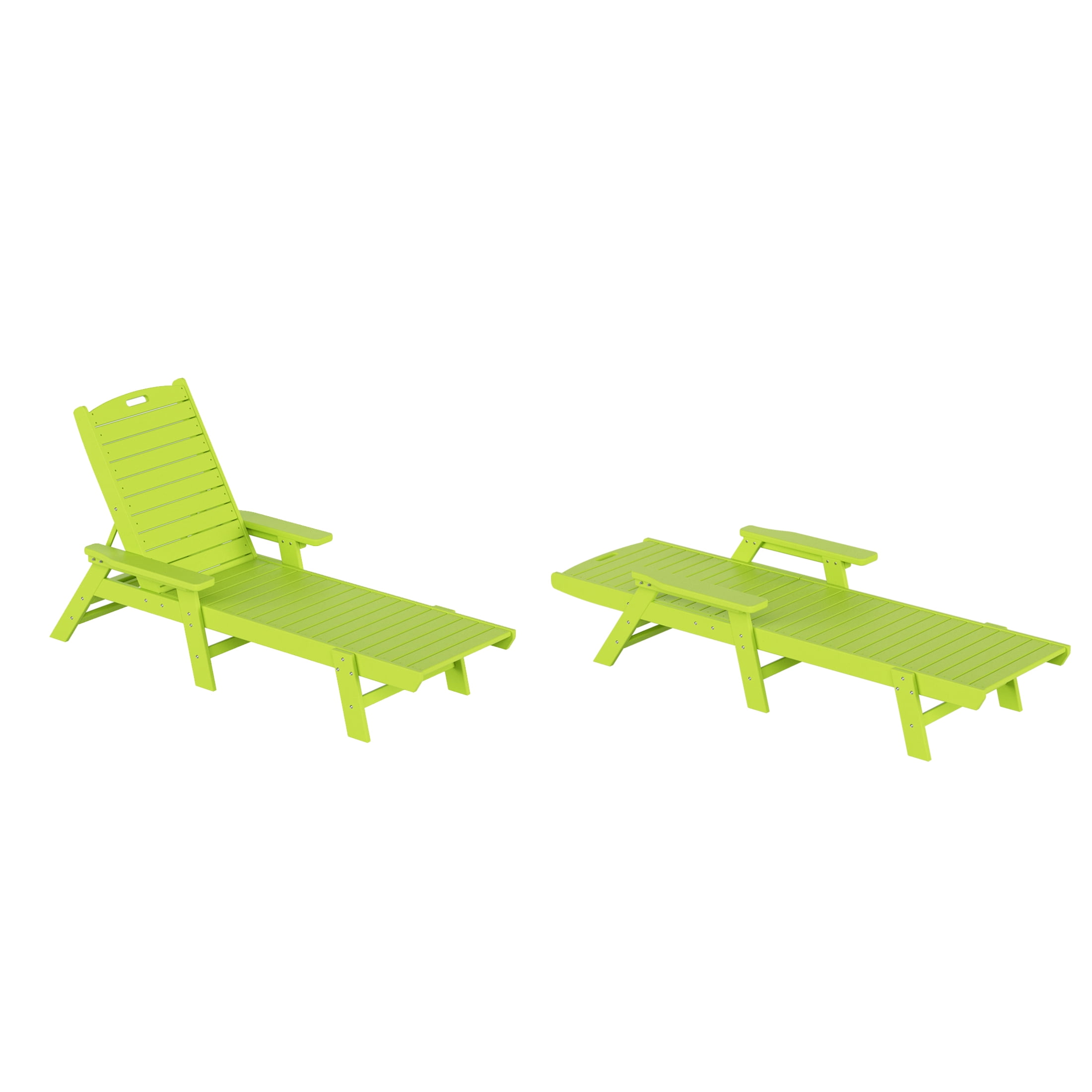 GARDEN Set of 2 Patio Outdoor Chaise Lounge Chair, lime