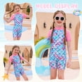 thumbnail image 5 of Marendyee Girls Ariel Mermaid Swimsuit One Piece Bathing Suit Zipper with UPF 50+ Rashguard Swimwear Printed One Piece Beach 5-6 Years 120 CM, 5 of 14