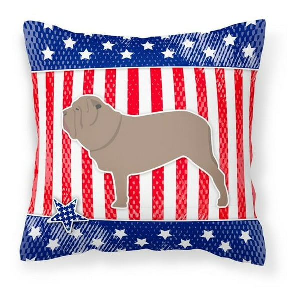 Carolines Treasures BB3365PW1818 USA Patriotic Neapolitan Mastiff Fabric Decorative Pillow