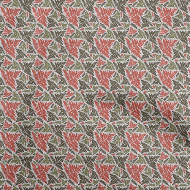 oneOone Cotton Poplin Red Fabric Tropical Leaf Craft Projects Decor Fabric Printed By The Yard 56 Inch Wide