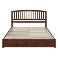 thumbnail image 2 of Lucia King Wood Platform Bed with Panel Footboard and Twin XL Trundle in Walnut, 2 of 5