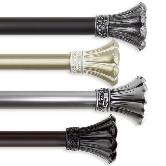 Contemporary Home Living 125.5" Mahogany Brown Solid Contemporary Double Curtain Rod