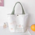 thumbnail image 1 of Portable Cartoon Beach Bag Cartoon Animal Printed Tote Picnic Bag Food Tote Lunch Bags Canvas Shoulder Bag GREEN, 1 of 8