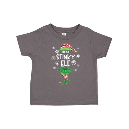 

Inktastic Funny Christmas I m the Stinky Elf with Shoes and Hat Gift Toddler Boy or Toddler Girl T-Shirt