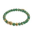 thumbnail image 1 of Mini Pixiu Feng Shui Bracelet | EARTH Element | Green Agate x 18k Gold, 1 of 16