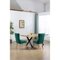 thumbnail image 5 of Miekor Furniture Upholstered Button Tufted Back Green Velvet Dining Chair with Nailhead Trim and Brushed Solid Wood Legs 2 Sets 113807, 5 of 9