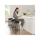 thumbnail image 3 of Qinaqin Set de 4 para Hogar Kitchen 360 Profundidadgrees Swivel Bar Stools PU Cuero Upholstered Counter Altura con Metálico Footrests Mid Century Moderno Style cm de, 3 of 7