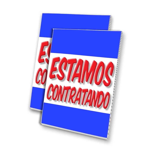 ESTAMOS CONTRATANDO (24" X 36") 4mm Corrugated Plastic Panel, Graphics Applied To 1 Side (Pk of 2)