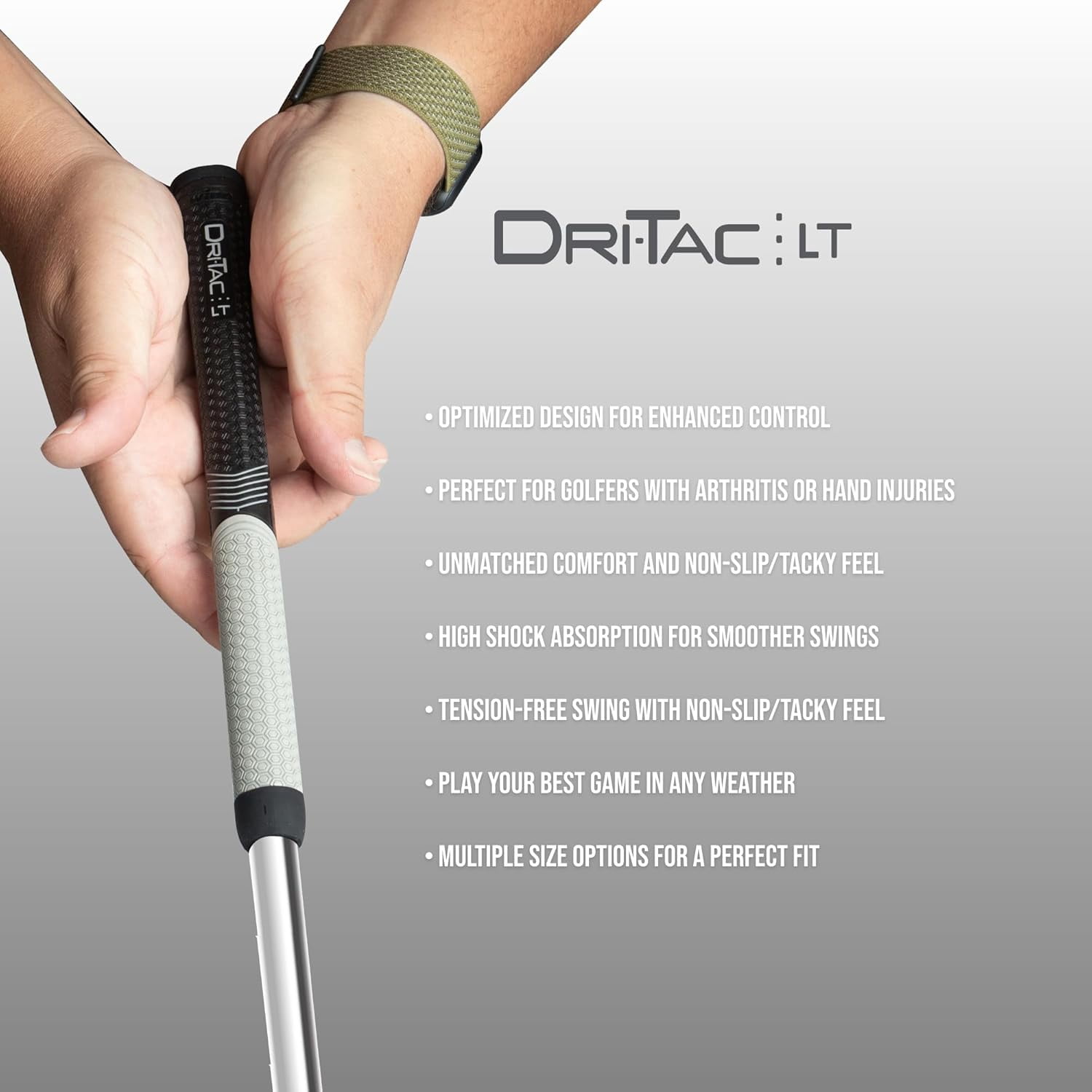 Winn Grips Dri-Tac LT Series Golf Grip Bundle - 7 Piece, Polymer Technology, Shock Absorption