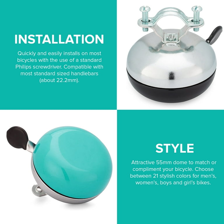Kickstand Bicycle Bell for Handlebars Adults Kids Bike Accessories Teal