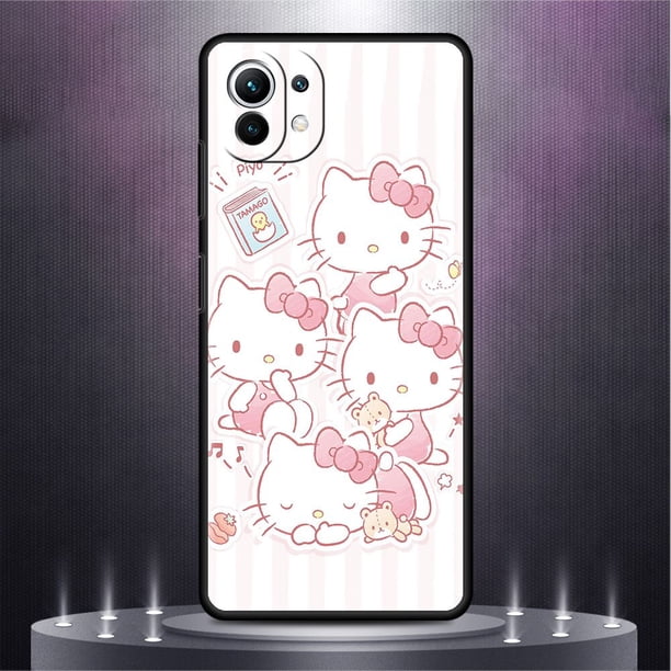 Funda trasera de silicona para teléfono Xiaomi, carcasa de Hello Kitty Cat para Xiaomi Mi Poco X3 X4 NFC M3 Mi 11T 10 T 9T 12 9 10 T Lite zhangmengya LED
