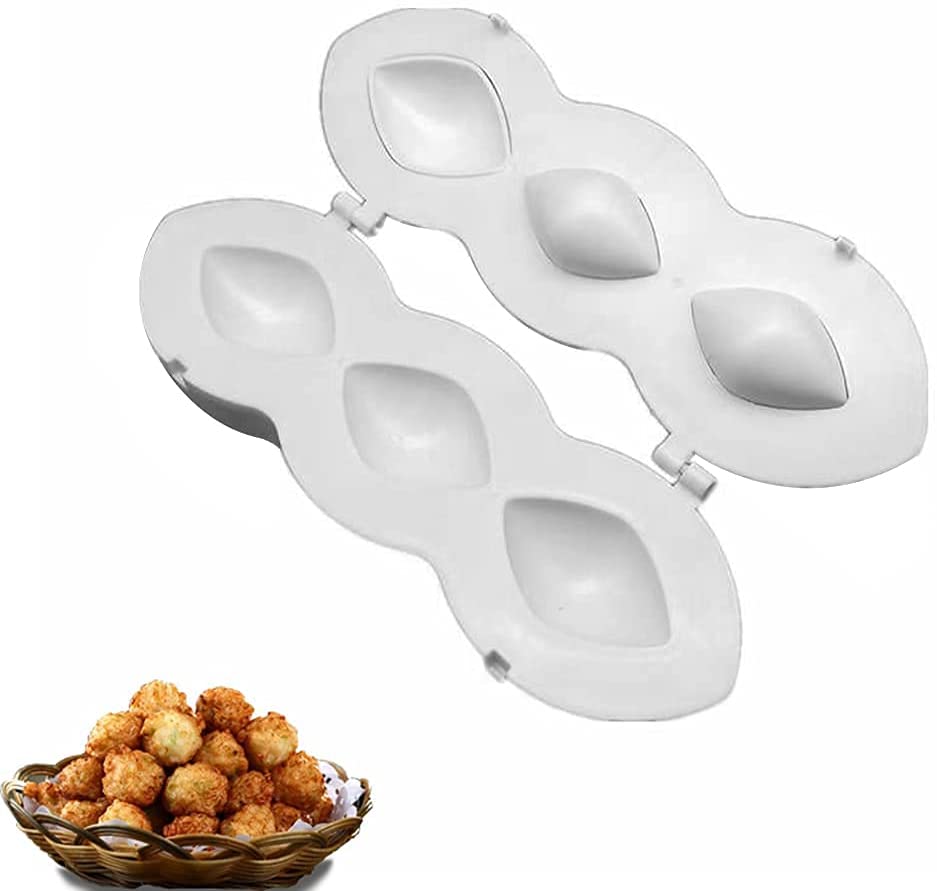 2-Pack Manual Meatball Maker Mold - 4 Grid Large Size Press Tool For Homemade Meatballs, Meatloaf