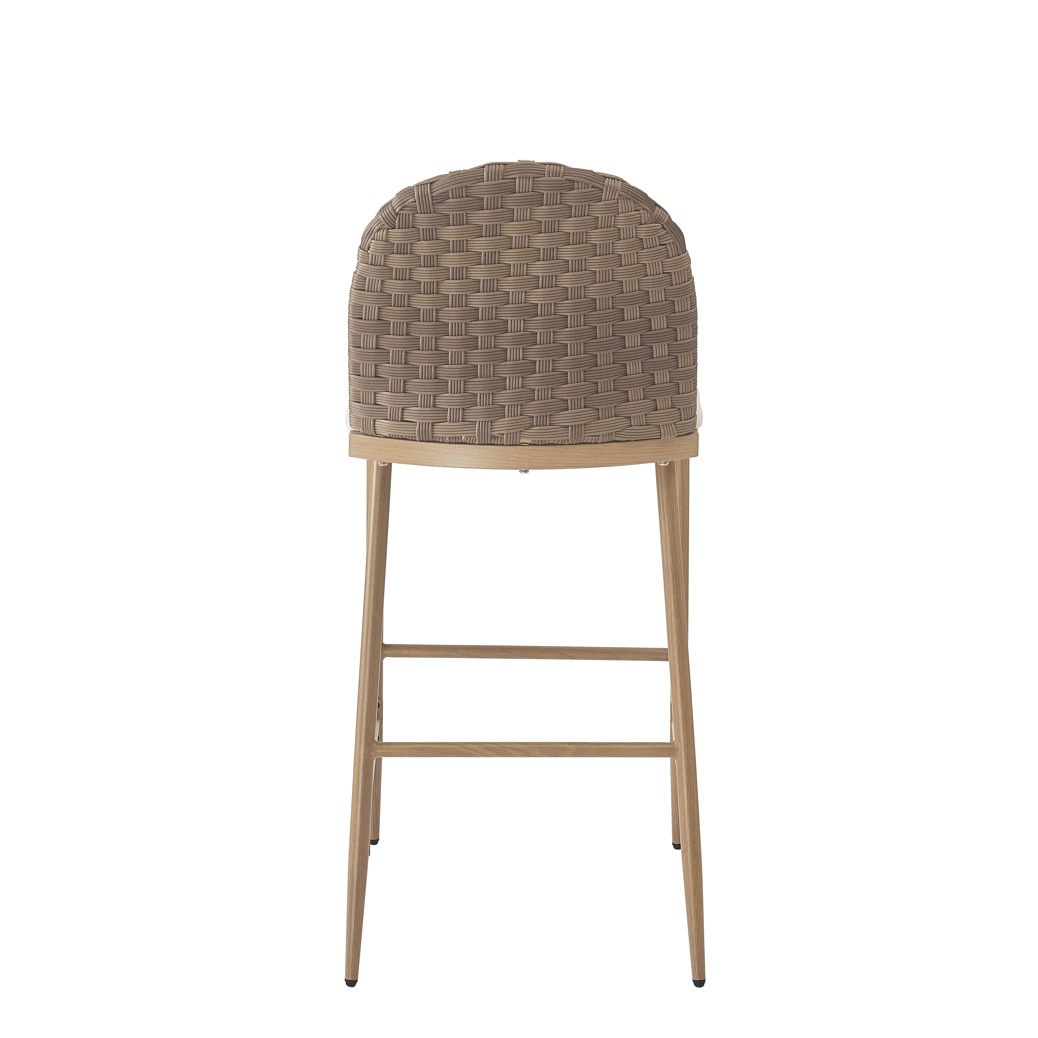 Euroco 40.1"H Upholstered Dining Chairs Set of 2, Farmhouse Kitchen Chairs with Rattan Backrest and Iron Frame,Armless Side Chairs for Living Room, Dining Room,Restaurant, Brown
