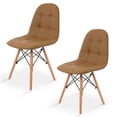 thumbnail image 1 of Sillas Modernas Eames con Botones Diseño Elegante y Vanguardista Sillas de Comedor, Oficina, Sala de Estar Estilo Minimalista Set de 2 Café, 1 of 5
