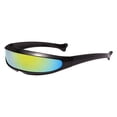 thumbnail image 1 of de visera , lentes de espejo , accesorios para disfraces, espacio punk, novedad de moda, de sol para hombres y Marco negro Hugo anteojos con visera, 1 of 8