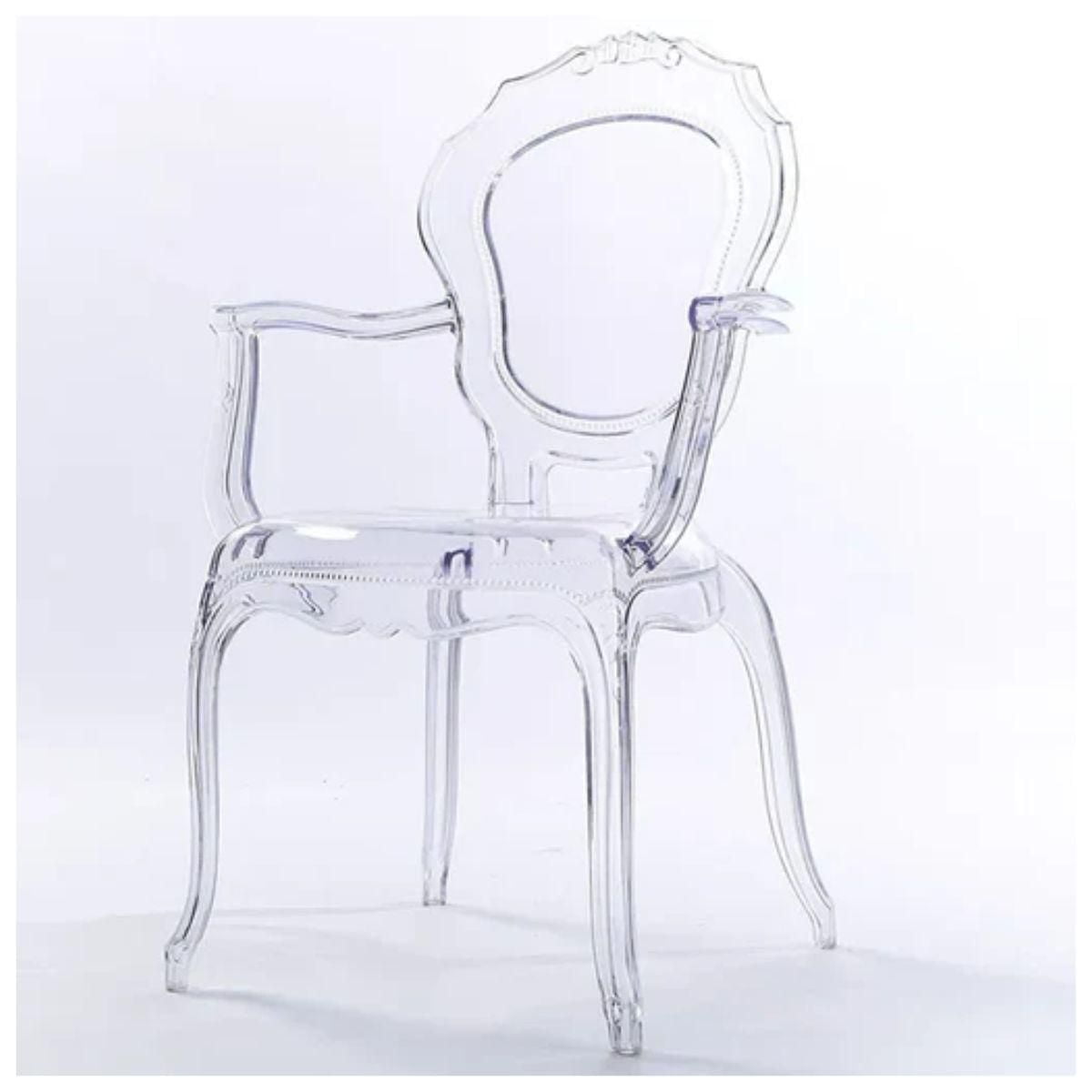 Heavenly Collection Clear Plastic Arm Chair