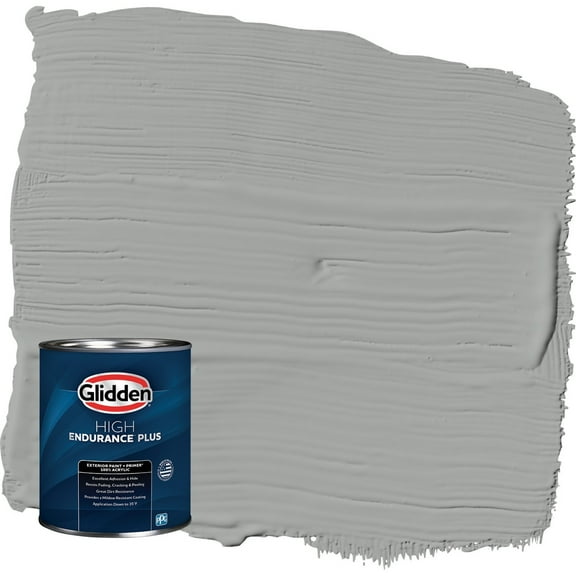 Glidden HEP Stepping Stone / Gray Satin Exterior Paint with Primer, 1 Quart