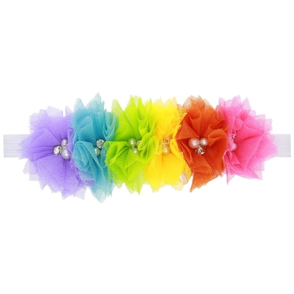 LNMQLPDBS Baby Headband Bows Trendy Rainbow Flower Headband Infant Girls Rainbows Floral Hair Band Flower Headwear Toddler Hair Accessories