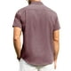 thumbnail image 4 of Camisa Alimens & Gentle de lino de manga corta para hombre, color rojo vino, 3XL, 4 of 5