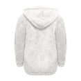 thumbnail image 2 of Fleece Jacket Women Sevevn Women's Fleece Hooded Jacket Cozy Warm Oversized Zip-Up Outerwear with Pockets White 3XL, 2 of 9