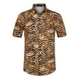 thumbnail image 5 of INSPIRE CHIC Men's Leopard Print Short Sleeve Vintage Animal Cheetah Print Shirt S Tiger Print, 5 of 7
